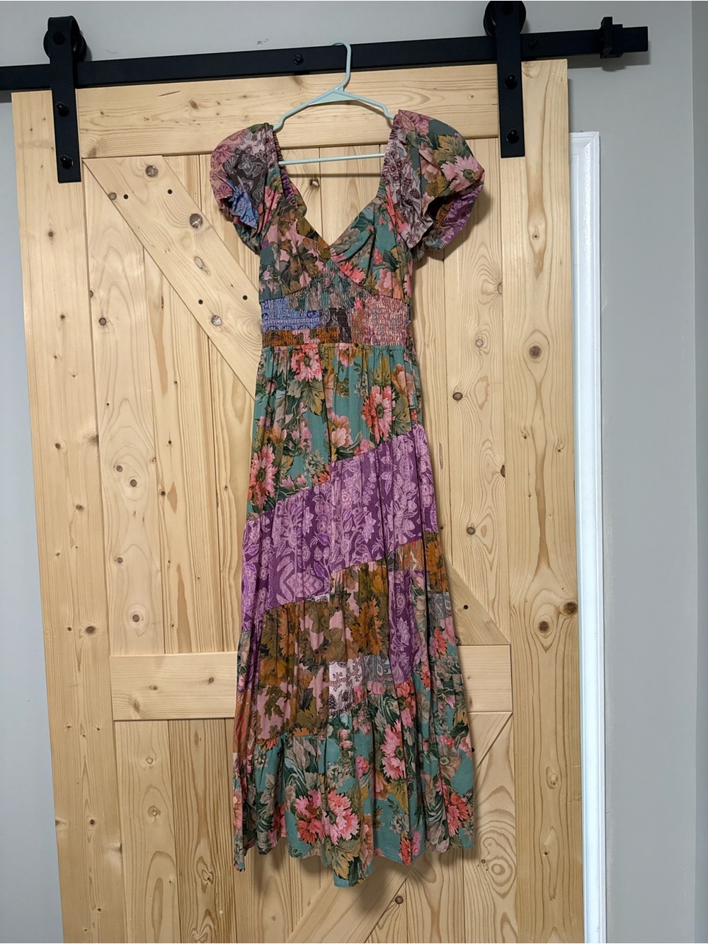Kachel Sweetheart Puff Sleeve Midi Dress